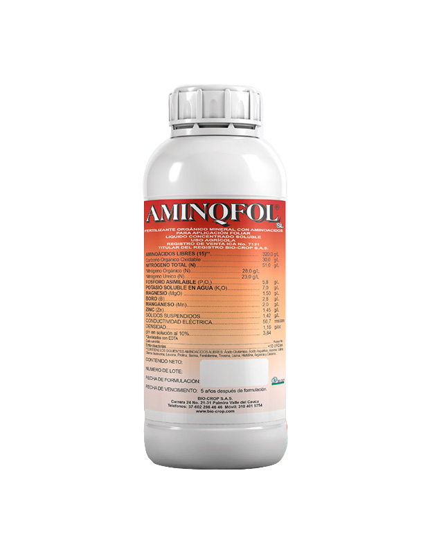 AMINQFOL® – Fertilizante foliar con aminoácidos que fortalece y protege cultivos